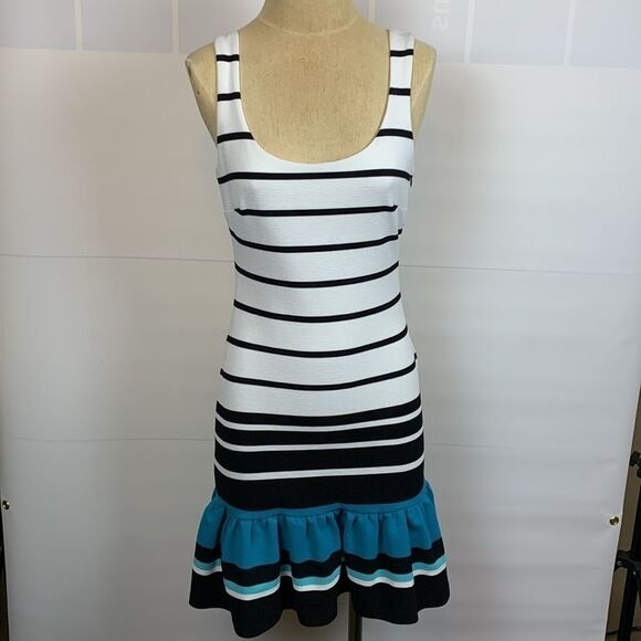 MICHAEL Michael Kors Dresses & Skirts - Michael Kors sleeveless striped bodycon with bottom ruffle, Size 2